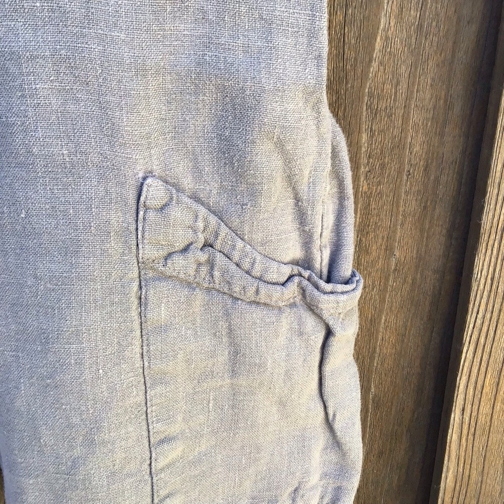 Bryn Walker 100% Linen Cargo Pants Women's XL Gray Made in USA 34x24 - Picture 3 of 9